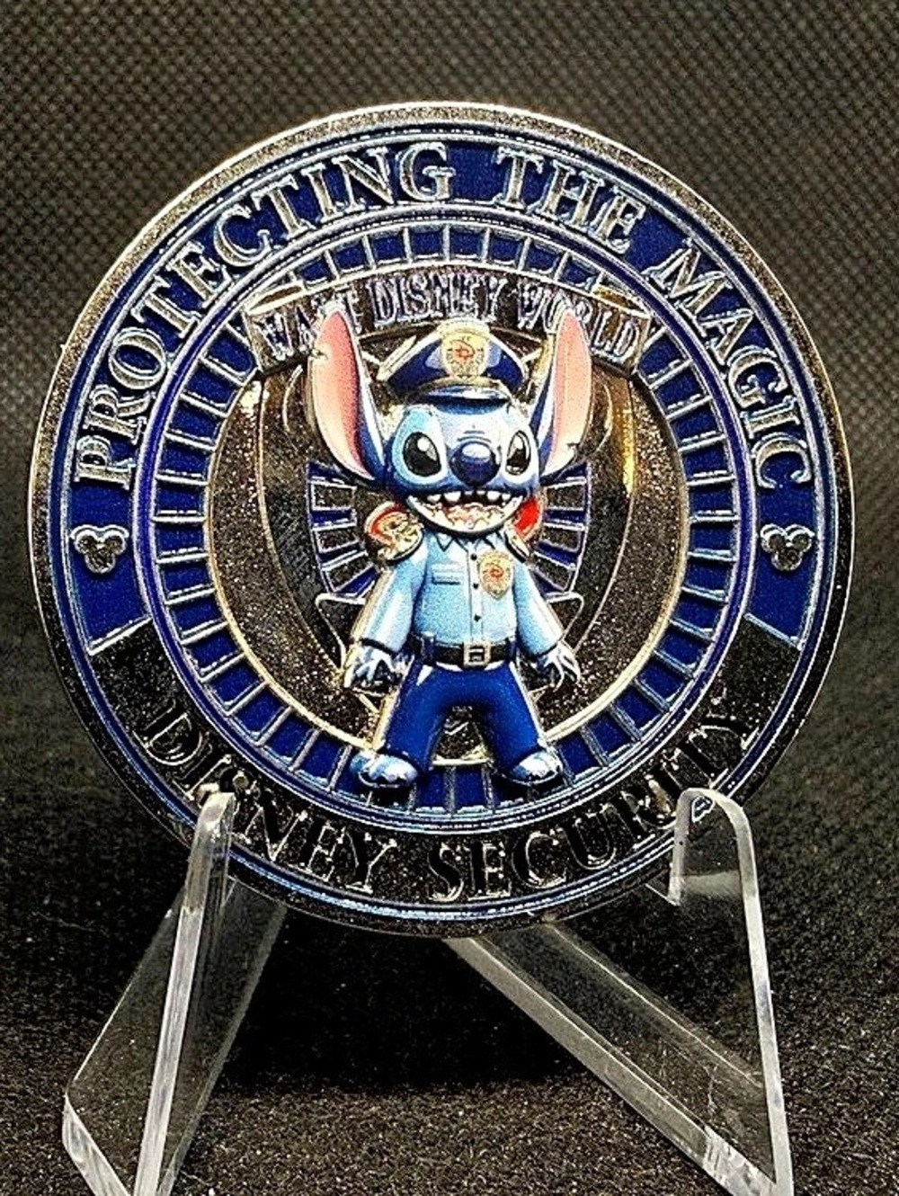 Disney Security Challenge Coin featuring Stitch and Lilo